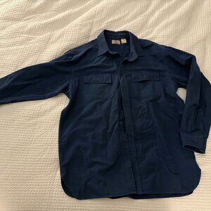 Vintage Navy Blue LL Bean Long Sleeve Button Up Shirt